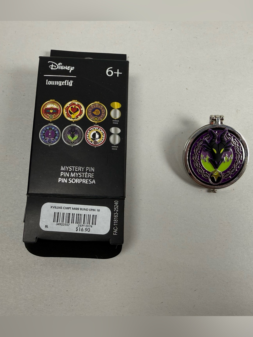 Loungefly Disney Villain Compact Mirror Blind Box Enamel Pin - Maleficent